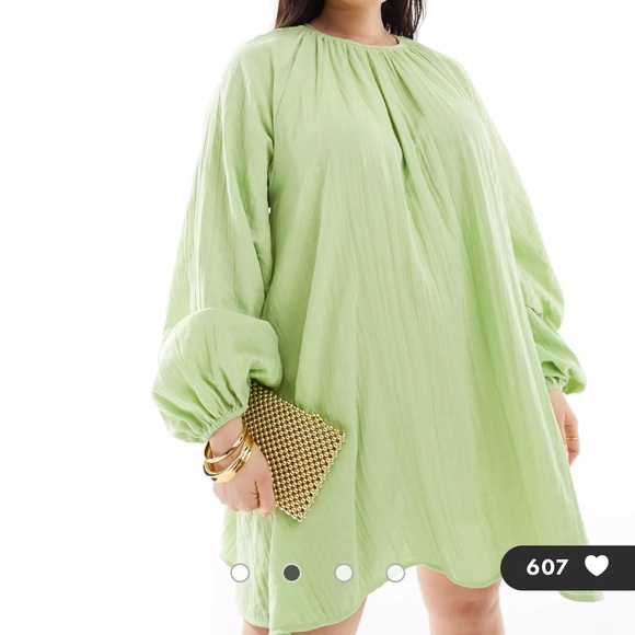 ASOS Curve Double Cloth Trapeze Mini Dress - Picture 2 of 3